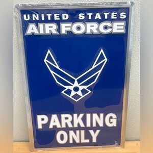 U.S. Air Force Parking Only Metal Sign. 12”x18” Weather Resistant Finish. New